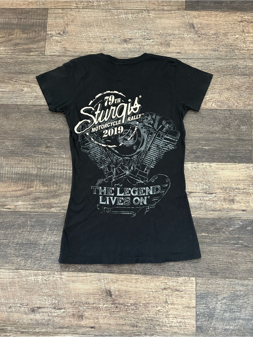Y2K Style Sturgis 79th Rally 2019 Motorcycle Women’s Black T Shirt Sz Medium